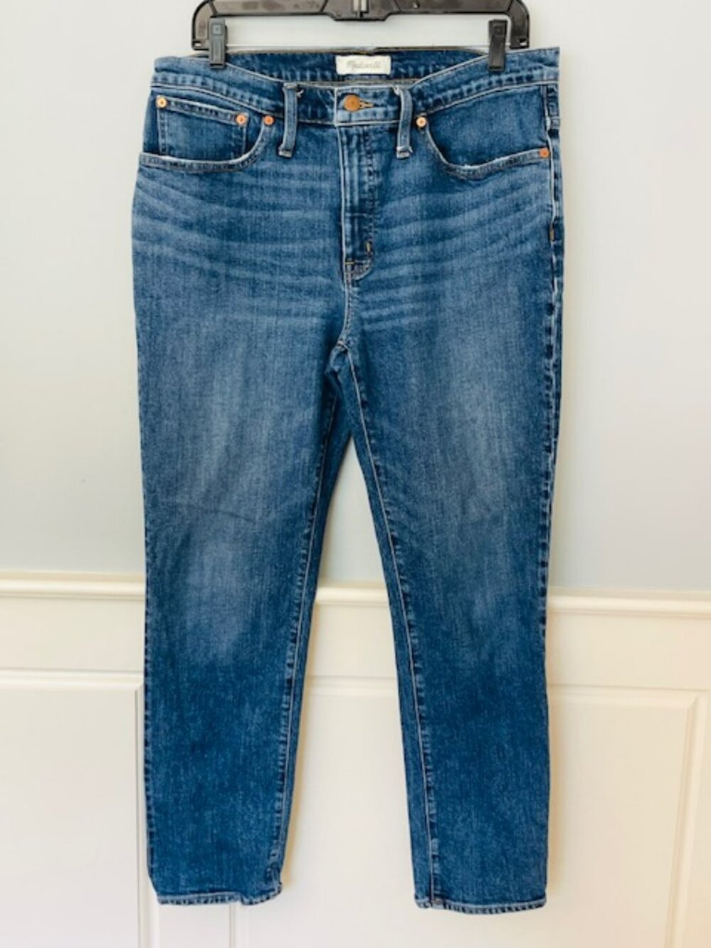 Madewell Mid Rise Straight Leg Tomboy Classic Jeans Light Stretch Size 30 - Picture 2 of 11